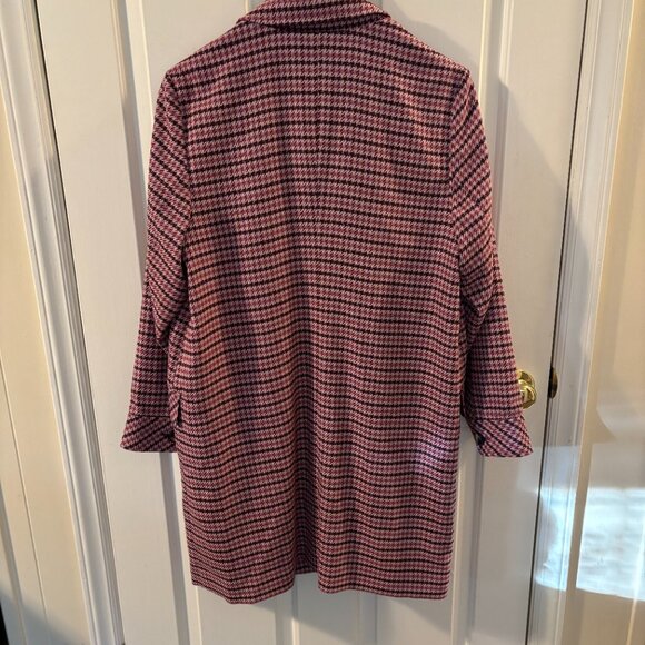 J.Jill Women's Pink/Purple Houndstooth Jacquard Knit Jacket Blazer ~ Large ~ EUC - Picture 6 of 7